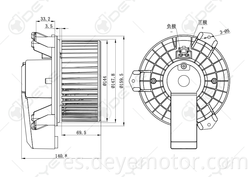 Motor del ventilador del aire acondicionado del coche del precio bajo AR3Z19805B para FORD MUSTER SUPERCHARGED